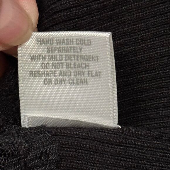 Dressbarn Vintage Crop with Lace on Back Women's Black Cardigan Size Medium, - Picture 6 of 6